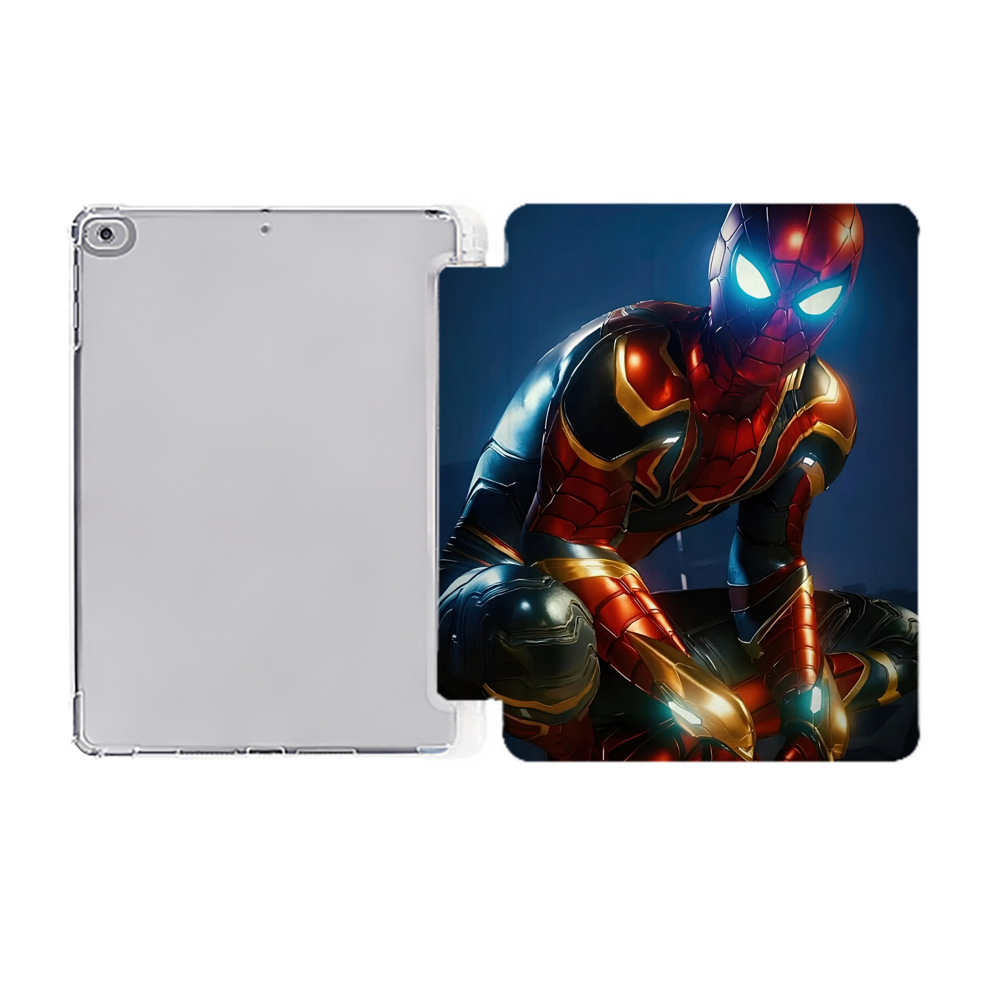 （画像用） Spider Man スパイダーマン IPad ケース ペン収納付き 三つ折りスタンド PUレザー×シリコン 対応機種9.5/10.5/10.9インチ